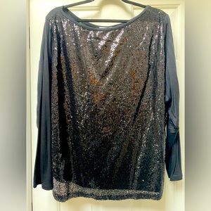 Just My Size women’s plus size sequined black top 3X